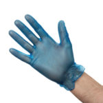Large Blue Vinyl Powdered Gloves