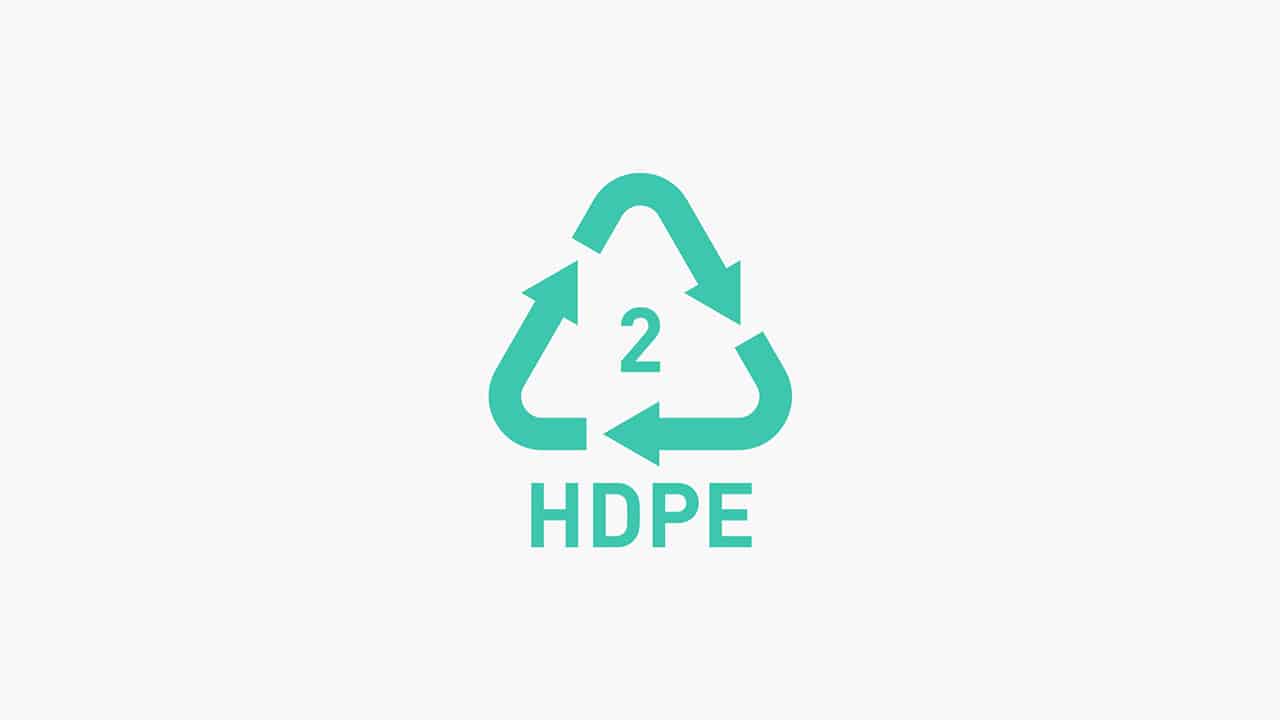 2 HDPE (High Density Polyethylene) – Recyclable Plastic (Check Local Authority)